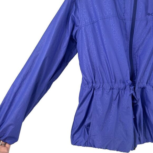 Columbia Auroras Wake Rain Jacket Windbreaker Purple Size L Cinch Waist Hooded - Picture 5 of 16